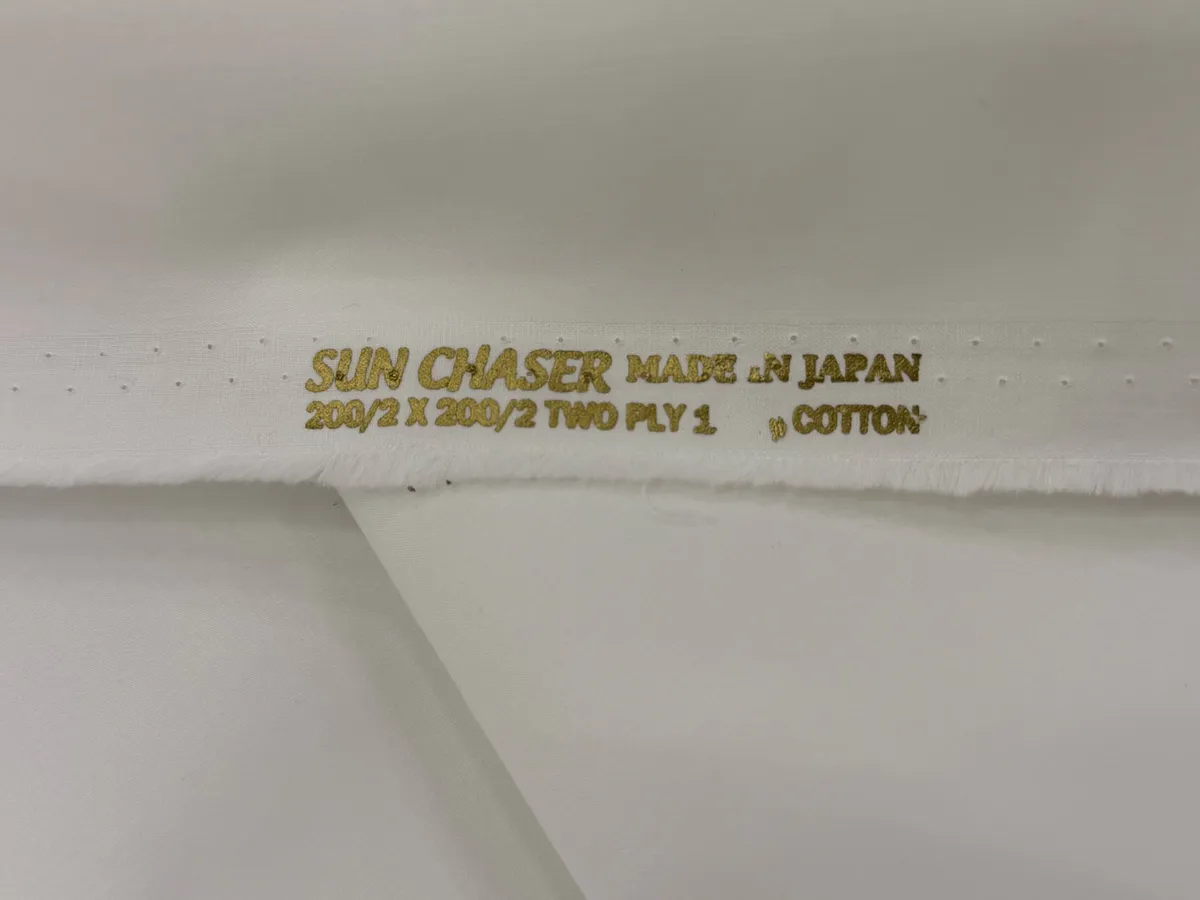 Cotton fabric selvedge printed “Made in Japan” with double yarns