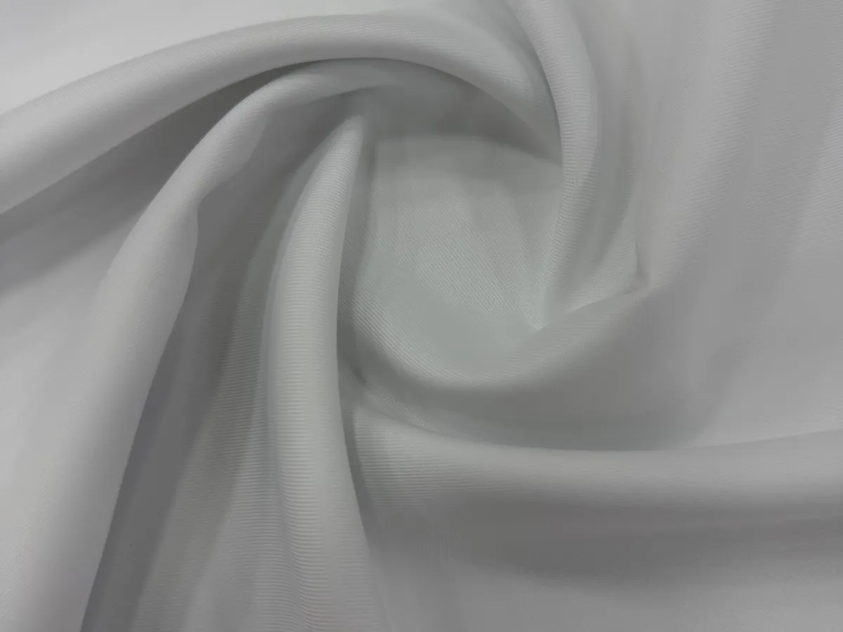 White Sakura twill fabric in soft folds