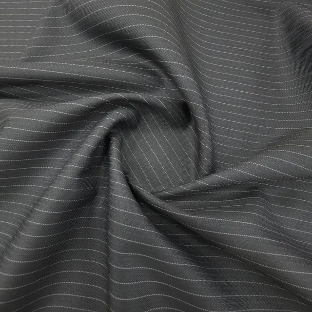 Winter fabric Feron 5002 in charcoal with fine light stripes