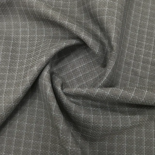 Winter fabric Feron 5004 in grey-brown with a check pattern