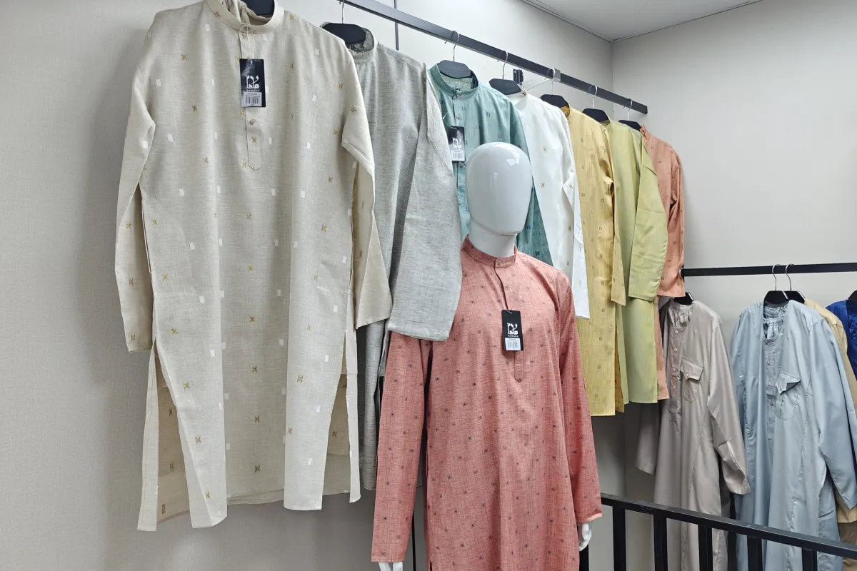 Men’s ready-to-wear on display at the Madinah Road branch